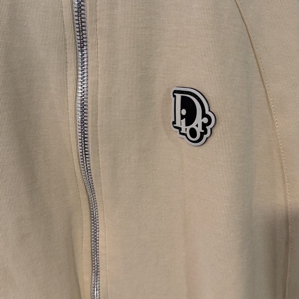 Dior Cream Zip-Up Jacket with Dior Logo - Picture 4 of 17